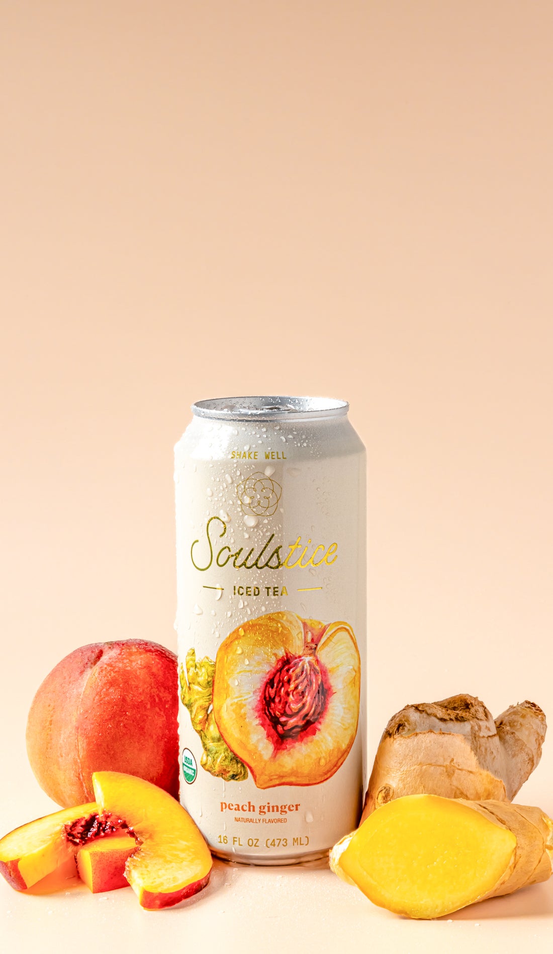 Organic Peach Ginger 12 Pack Case